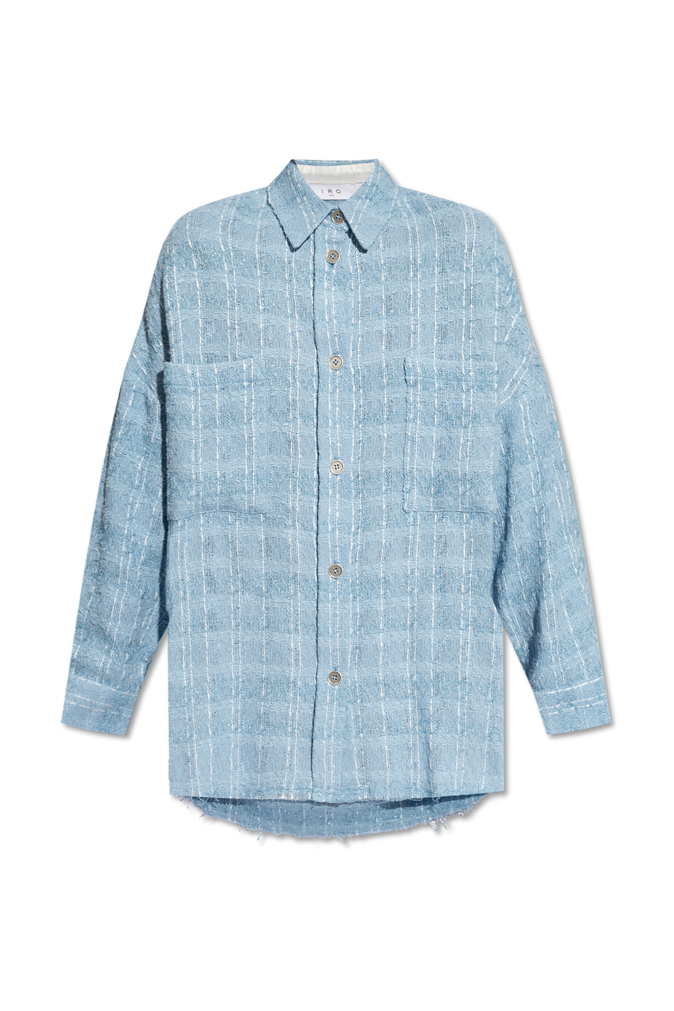Blue Tweed 'Zennae' shirt Iro - Penguin Short Sleeve Memp Print